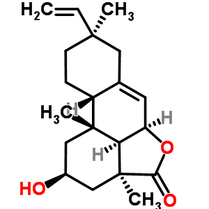 (2S)-8alpha-乙烯基-1,2,3,3a,5abeta,7,8,9,10,10aalpha,10b,10cbeta-十二氫-2-羥基-3abeta,8,10balpha-三甲基-4H-菲并[10,1-bc]呋喃-4-酮結(jié)構(gòu)式_62394-07-4結(jié)構(gòu)式