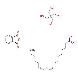 (Z,Z)-9,12-十八碳二烯酸與 2,2-二(羥基甲基)-1,3-丙烷二醇和 1,3-異苯并呋喃二酮的聚合物結(jié)構(gòu)式_62570-81-4結(jié)構(gòu)式