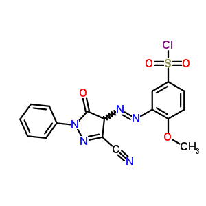 3-[[(3-Cyano-4,5-dihydro-5-oxo-1-phenyl-1h-pyrazol)-4-yl]azo]-4-methoxybenzenesulfonic acid chloride Structure,62592-55-6Structure