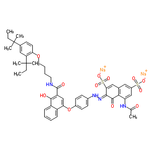 5-Acetamido-3-[4-[3-[4-(2,4-di-tert-pentylphenoxy)butylcarbamoyl]-4-hydroxy-1-naphthoxy]phenylazo]-4-hydroxy-2,7-naphthalenedisulfonic acid disodium salt Structure,63059-47-2Structure