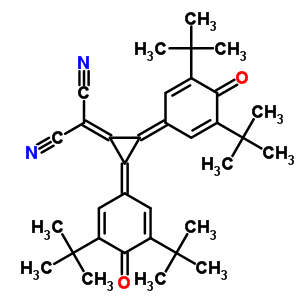 [2,3-二[3,5-二(1,1-二甲基乙基)-4-氧代-2,5-環(huán)己二烯-1-亞基]環(huán)丙亞基]丙二腈結(jié)構(gòu)式_63165-89-9結(jié)構(gòu)式