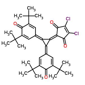 2-[2,3-雙[3,5-雙(1,1-二甲基乙基)-4-氧代-2,5-環(huán)己二烯-1-基]環(huán)亞丙基]-4,5-二氯-4-環(huán)戊烯-1,3-二酮結(jié)構(gòu)式_63165-93-5結(jié)構(gòu)式