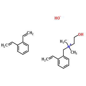 乙烯基-N-(2-羥基乙基)-N,N-二甲基-苯甲銨氫氧化物與二乙烯基苯聚合物結(jié)構(gòu)式_63181-96-4結(jié)構(gòu)式