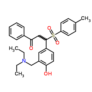 3-[3-(Diethylaminomethyl)-4-hydroxy-phenyl]-3-(4-methylphenyl)sulfonyl-1-phenyl-propan-1-one Structure,63487-33-2Structure