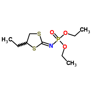 N-(4-ethyl-1,3-dithiolan-2-ylidene)phosporamidic acid o,o-diethyl ester Structure,63907-31-3Structure