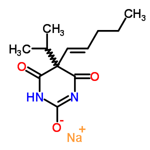 5-Isopropyl-5-(1-pentenyl)-2-sodiooxy-4,6(1h,5h)-pyrimidinedione Structure,64038-32-0Structure