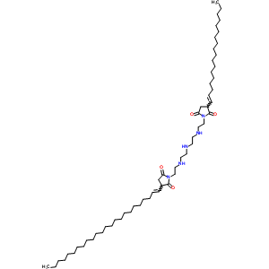 1-[2-[[2-[[2-[[2-[2,5-二氧代-3-(二十四碳烯基)-1-吡咯烷基]乙基]氨基]乙基]氨基]乙基]氨基]乙基]-3-(十八碳烯基)吡咯烷-2,5-二酮結(jié)構(gòu)式_64347-09-7結(jié)構(gòu)式