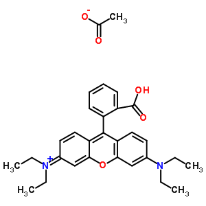 9-(2-Carboxyphenyl)-3,6-bis(diethylamino)xanthylium acetate Structure,64381-99-3Structure