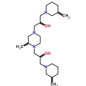 1,1-(2-Methylpiperazine-1,4-diyl)bis[3-(3-methylpiperidin-1-yl)propan-2-ol] Structure,6624-14-2Structure