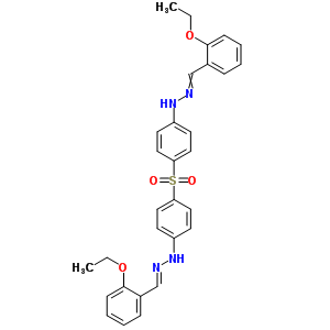 N-[(2-乙氧基苯基)亞甲基氨基]-4-[4-[(2z)-2-[(2-乙氧基苯基)亞甲基]肼基]苯基]磺酰基-苯胺結(jié)構(gòu)式_6634-58-8結(jié)構(gòu)式