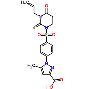 5-甲基-1-[4-[[四氫-4-氧代-3-(2-丙烯-1-基)-2-硫氧代-1(2H)-嘧啶]磺酰基]苯基]-1H-吡唑-3-羧酸結(jié)構(gòu)式_69181-08-4結(jié)構(gòu)式