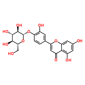 2-[4-(beta-D-吡喃葡萄糖基氧基)-3-羥基苯基]-5,7-二羥基-4H-1-苯并吡喃-4-酮結(jié)構(gòu)式_6920-38-3結(jié)構(gòu)式