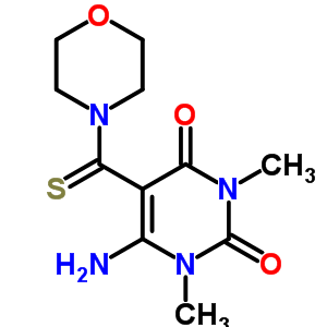 2,4(1H,3h)-pyrimidinedione,6-amino-1,3-dimethyl-5-(4-morpholinylthioxomethyl)- Structure,70425-09-1Structure