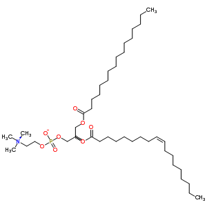 2-[(9E)-9-十八碳烯?；趸鵠-3-(棕櫚酰氧基)丙基2-(三甲基銨基)乙基磷酸酯結(jié)構(gòu)式_70778-75-5結(jié)構(gòu)式