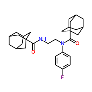 N-(4-氟苯基)-N-[2-[(三環(huán)[3.3.1.13,7]-1-癸基羰基)氨基]乙基]-三環(huán)[3.3.1.13,7]癸烷-1-羧酰胺結(jié)構(gòu)式_71458-54-3結(jié)構(gòu)式