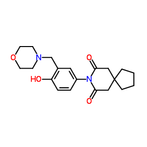 8-[4-Hydroxy-3-(morpholin-4-ylmethyl)phenyl]-8-azaspiro[4.5]decane-7,9-dione Structure,71471-61-9Structure