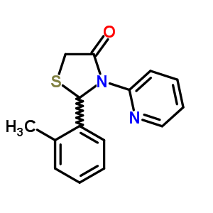 4-Thiazolidinone,2-(2-methylphenyl)-3-(2-pyridinyl)- Structure,71979-07-2Structure