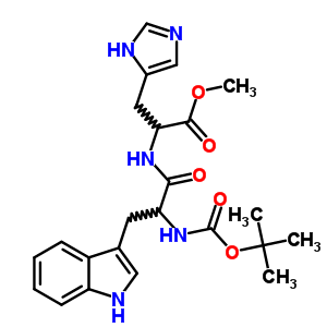 3-(3H-咪唑-4-基)-2-[[3-(1H-吲哚-3-基)-2-(叔丁氧基羰基氨基)丙?；鵠氨基]丙酸甲酯結(jié)構(gòu)式_72156-59-3結(jié)構(gòu)式