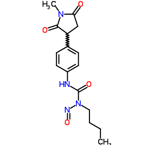 n-丁基-n-[4-(1-甲基-2,5-二氧代-3-吡咯烷)苯基]-n-亞硝基-脲結(jié)構(gòu)式_72676-69-8結(jié)構(gòu)式