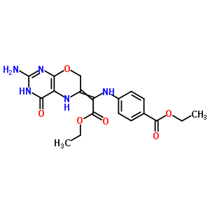 4-[[1-(2-氨基-3,5-二氫-4-氧代-4H-嘧啶并[4,5-b][1,4]噁嗪-6(7H)-基)-2-乙氧基-2-氧代乙基]氨基]-苯甲酸乙酯結(jié)構(gòu)式_73217-08-0結(jié)構(gòu)式