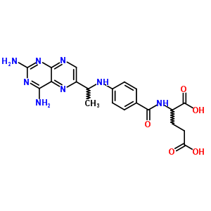 Glutamic acid, n-[p-[[1-(2, 4-diamino-6-pteridinyl)ethyl]amino]benzoyl]-, l- Structure,751-19-9Structure