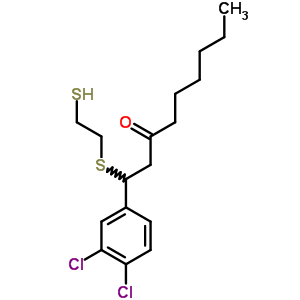 1-(3,4-Dichlorophenyl)-1-(2-sulfanylethylsulfanyl)nonan-3-one Structure,75144-09-1Structure