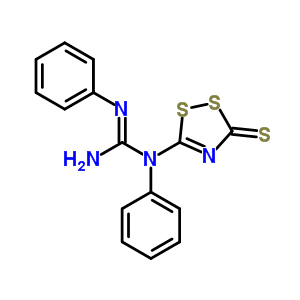 Guanidine,n,n-diphenyl-n-(3-thioxo-3h-1,2,4-dithiazol-5-yl)- Structure,75350-99-1Structure