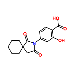 4-(2,4-Dioxo-3-azaspiro[4.5]dec-3-yl)-2-hydroxy-benzoic acid Structure,75774-26-4Structure