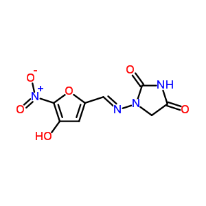 1-[(4-Hydroxy-5-nitrofuran-2-yl)methylideneamino]imidazolidine-2,4-dione Structure,76644-41-2Structure