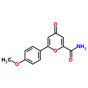 6-(4-Methoxyphenyl)-4-oxo-pyran-2-carboxamide Structure,76782-10-0Structure