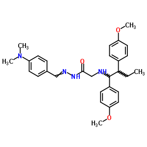 2-[1,2-Bis(4-methoxyphenyl)butylamino]-n-[(4-dimethylaminophenyl)methylideneamino]acetamide Structure,77579-67-0Structure