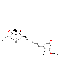 6-[(1E,3e,5e)-6-[(1r,2r,3r,5r,7r,8r)-7-ethyl-2,8-dihydroxy-1,8-dimethy l-4,6-dioxabicyclo[3.3.0]oct-3-yl]hexa-1,3,5-trienyl]-4-methoxy-5-meth yl-pyran-2-one Structure,79663-49-3Structure