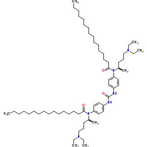 N-(5-二乙基氨基五n-2-基)-n-[4-[[4-(5-二乙基氨基五n-2-基-十六烷oyl-氨基)苯基]氨基甲酰氨基]苯基]十六烷酰胺結(jié)構(gòu)式_79692-35-6結(jié)構(gòu)式