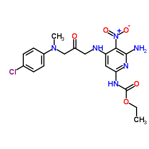 n-[6-氨基-4-[[3-[(4-氯苯基)-甲基-氨基]-2-氧代-丙基]氨基]-5-硝基-吡啶-2-基]氨基甲酸乙酯結(jié)構(gòu)式_82585-74-8結(jié)構(gòu)式