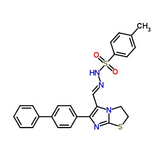 4-甲基苯磺酸-2-[(6-[1,1-聯(lián)苯]-4-基-2,3-二氫咪唑并[2,1-b]噻唑-5-基)亞甲基]肼結(jié)構(gòu)式_82588-58-7結(jié)構(gòu)式