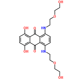 9,10-Anthracenedione, 1,4-dihydroxy-5,8-bis((2-(2-hydroxyethoxy)ethyl)amino)- Structure,82654-75-9Structure