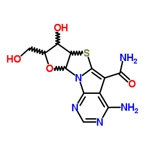 4-氨基-7-羥基-8-(羥基甲基)-6a,7,8,9a-四氫呋喃并(2,3:4,5)(1,3)噻唑并(2,3:5,1)吡咯并(2,3-d)嘧啶-5-羧酰胺結(jié)構(gòu)式_83379-27-5結(jié)構(gòu)式