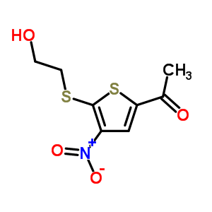 1-[5-[(2-羥基乙基)硫代]-4-硝基-2-噻吩]-1-乙酮結(jié)構(gòu)式_845266-22-0結(jié)構(gòu)式