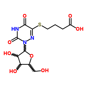 4-[(2,3,4,5-四氫-3,5-二氧代-2-b-D-呋核亞硝脲-1,2,4-噻嗪-6-基)硫代]-丁酸結(jié)構(gòu)式_84608-19-5結(jié)構(gòu)式