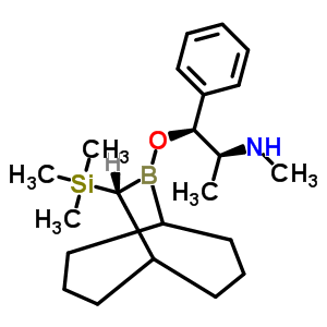 N,Α-二甲基-Β-[[(10R)-10-(三甲基硅基)-9-硼雜雙環(huán)[3.3.2]癸-9-基]氧]-(ΑS,ΒS)-苯乙胺結(jié)構(gòu)式_848618-13-3結(jié)構(gòu)式