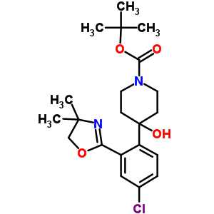 Tert-butyl 4-(4-chloro-2-(4,4-dimethyl-4,5-dihydrooxazol-2-yl)phenyl)-4-hydroxypiperidine-1-carboxylate Structure,849106-19-0Structure