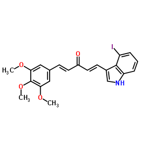 (1E,4E)-1-(4-碘-1H-吲哚-3-基)-5-(3,4,5-三甲氧基苯基)-1,4-戊二烯-3-酮結(jié)構(gòu)式_862161-92-0結(jié)構(gòu)式