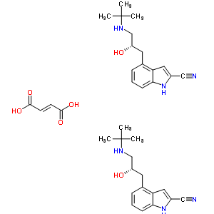 4-{(2S)-2-羥基-3-[(2-甲基-2-丙基)氨基]丙基}-1H-吲哚-2-甲腈(2E)-2-丁烯二酸酯(2:1)結(jié)構(gòu)式_874882-72-1結(jié)構(gòu)式