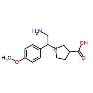 1-[2-aMino-1-(4-methoxy-phenyl)-ethyl]-pyrrolidine-3-carboxylic acid Structure,886364-07-4Structure