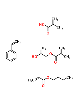 2-甲基-2-丙烯酸 1,2-丙二醇單酯與丙烯酸丁酯,乙烯基苯和甲基丙烯酸的聚合物結(jié)構(gòu)式_9045-82-3結(jié)構(gòu)式