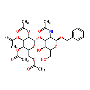 芐基2-乙酰氨基-2-脫氧-3-O-(2,3,4,6-四-O-乙?；禾沁拎擒?吡喃己糖苷結(jié)構(gòu)式_90754-57-7結(jié)構(gòu)式