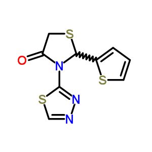 4-Thiazolidinone, 3-(1,3,4-thiadiazol-2-yl)-2-(2-thienyl)- Structure,91260-06-9Structure