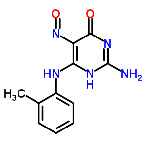 4(3H)-pyrimidinone,2-amino-6-[(2-methylphenyl)amino]-5-nitroso- Structure,91347-56-7Structure