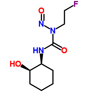 順式-N-(2-氟乙基)-N-(2-羥基環(huán)己基)-N-亞硝基-脲結(jié)構(gòu)式_91390-37-3結(jié)構(gòu)式