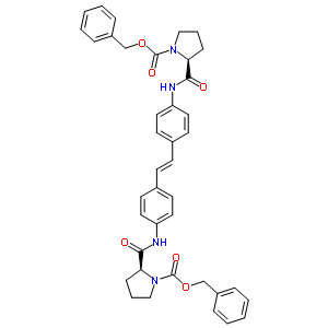 (2S,2S)-芐基 2,2-(4,4-((E)-乙烯-1,2-二yl)雙(4,1-亞苯基))雙(azane二yl)雙(氧代亞甲基)二吡咯烷e-1-羧酸結(jié)構(gòu)式_916442-98-3結(jié)構(gòu)式